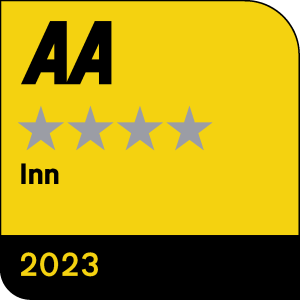 A badge displaying the AA 4 Silver Star Inn for 2023